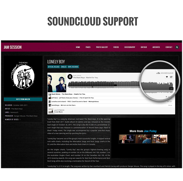 Music WordPress Theme - JamSession - SoundCloud